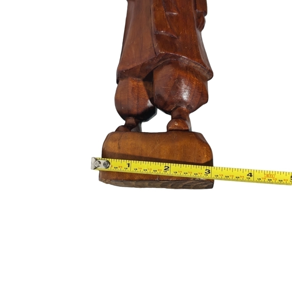 Oriental Hand Carved Wood Vintage Incense Holder Old Man Fashioned Hat Retro - Picture 6 of 9